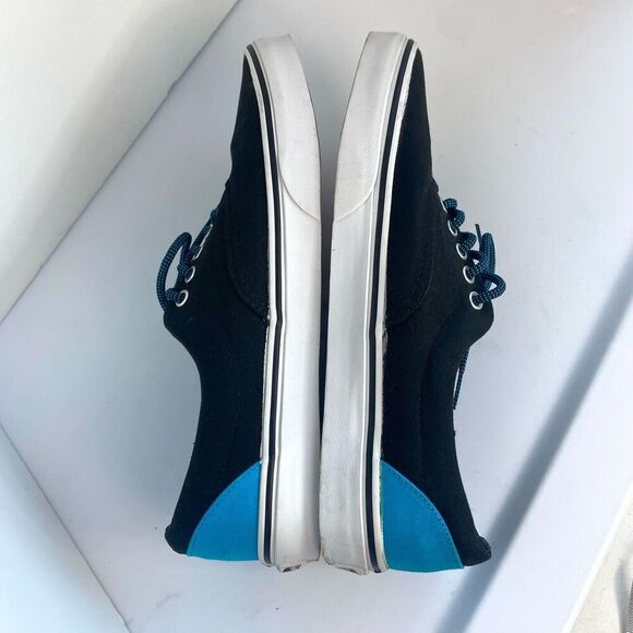 Vans Era Shoe - Black / Hawaiian Ocean Blue Skate Shoes Unisex Streetwear - Picture 6 of 11